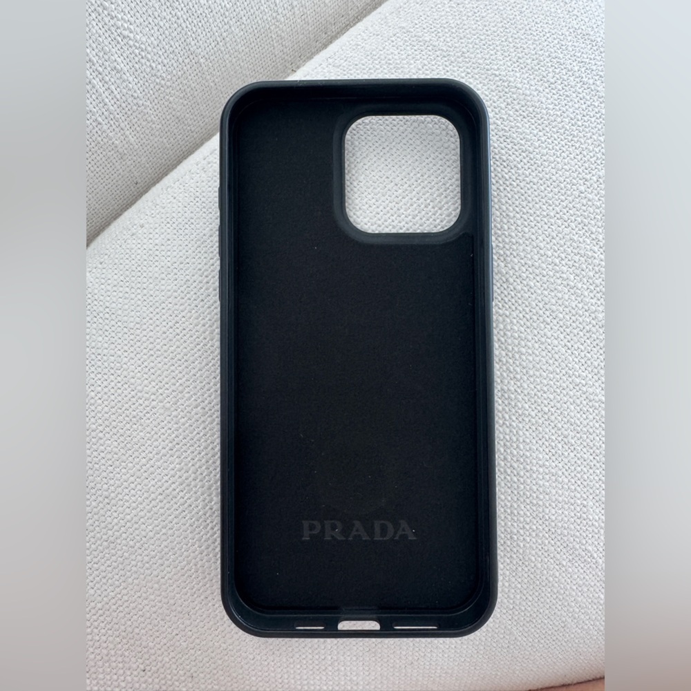Prada Black Phone Case with Silver Crystal Accents - Picture 2 of 3